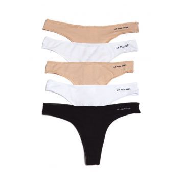 Set de chiloti tanga - 5 perechi - Multicolor