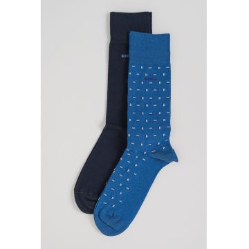 Set de sosete lungi cu model - 2 perechi - Bleumarin