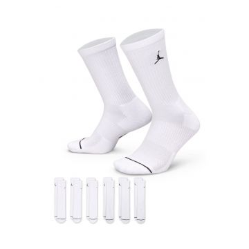 Set de sosete lungi unisex cu logo - pentru baschet - 6 perechi - Alb