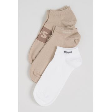 Set de sosete pana la glezna - 3 perechi - Alb/Bej inchis