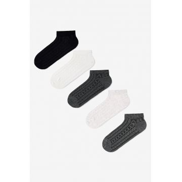 Set de sosete pana la glezna - 3 perechi - Alb/Negru/Gri