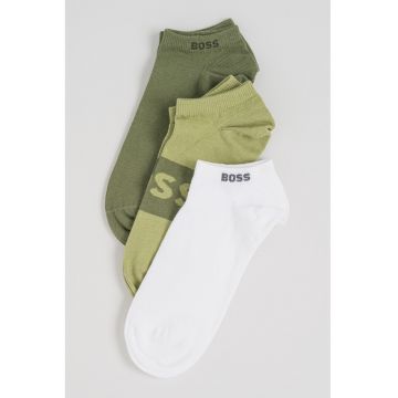 Set de sosete pana la glezna - 3 perechi - Alb/Verde