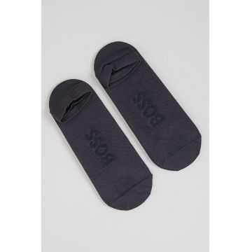 Set de sosete pana la glezna - cu imprimeu logo - 2 perechi - Negru