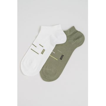 Set de sosete pana la glezna - cu logo - 2 perechi - Alb/Verde