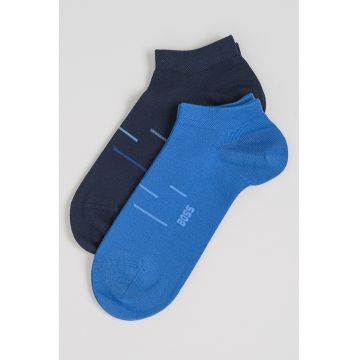 Set de sosete pana la glezna - cu logo - 2 perechi - Albastru inchis