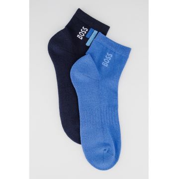 Set de sosete scurte cu imprimeu logo - 2 perechi - Bleumarin