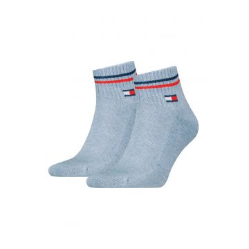 Set de sosete scurte unisex - striate - 2 perechi - Albastru glaciar