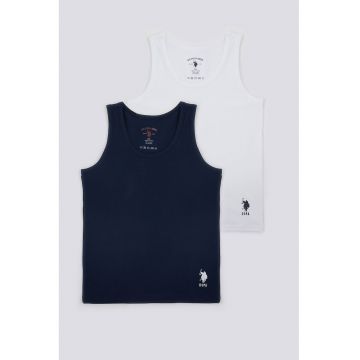 Set de top-uri - 2 piese - Alb/Bleumarin