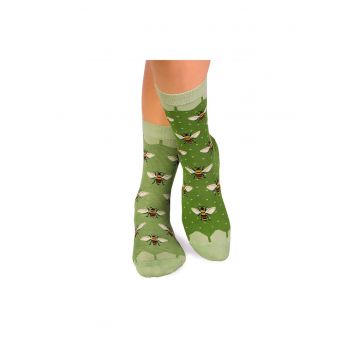 Sosete bambus FINE BAMBOO Bees - Verde