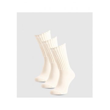 Sosete dama  3-pachet - bumbac - alb -