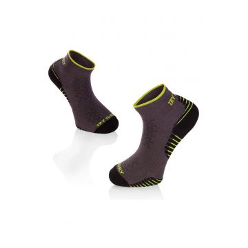 Sosete scurte pentru alergat - din bumbac organic RUNNING ANKLE SOCKS Black Anthracite