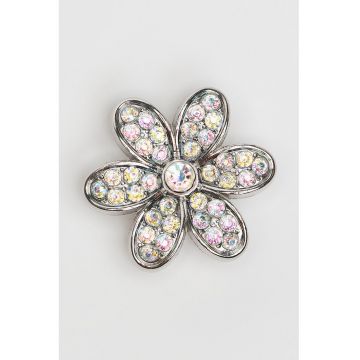 Talisman in forma de floare Jibbitz - Argintiu