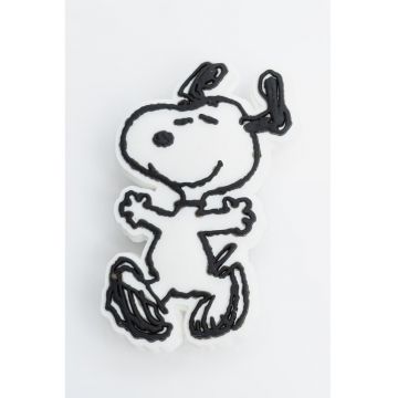 Talisman pentru saboti Jibbitz Peanuts Snoopy - Alb/Negru