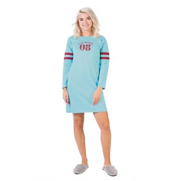Camasa de noapte dama bumbac PJF315 - albastru -