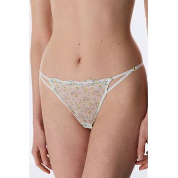 Chiloti brazilieni cu model floral - Verde menta