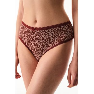 Chiloti cu animal print - Rosu inchis