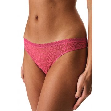 Chiloti de dantea cu talie medie - Fucsia