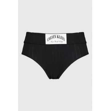 Chiloti din amestec de bumbac cu aplicatie logo - Negru