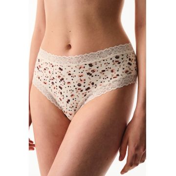 Chiloti hipster cu talie medie - Alb murdar