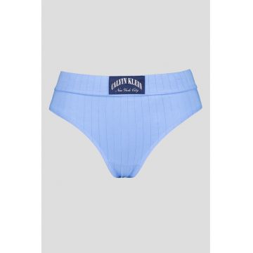 Chiloti tanga cu aplicatie logo - Albastru lavanda