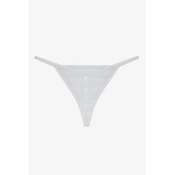 Chiloti tanga semi-transparenti - Alb optic