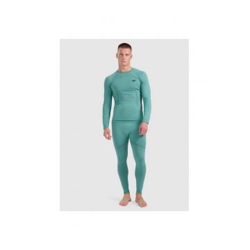 Lenjerie termoactiva  barbati - turcoaz - fara cusaturi - poliester - Verde/Turcoaz