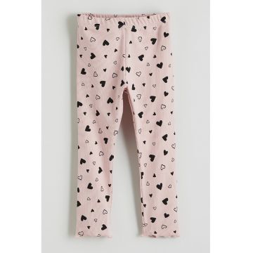 Pantaloni de pijama cu inimi - Negru/Roz pal