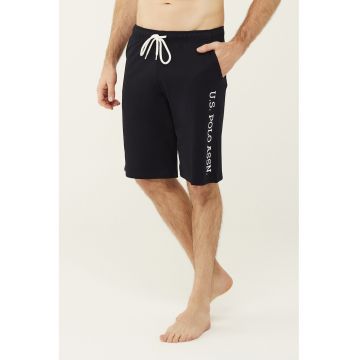 Pantaloni scurti de pijama cu talie ajustabila - Bleumarin