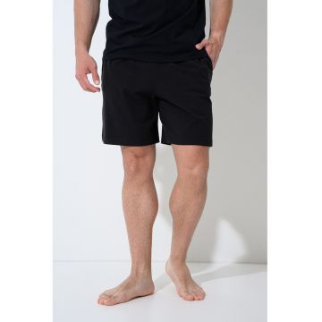 Pantaloni scurti de pijama din amestec de bumbac - Black Onyx