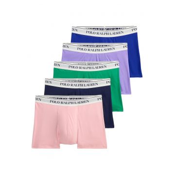 Set 5 perechi boxeri Barbati -  bumbac - violet - bleumarin - albastru - roz - verde - Multicolor