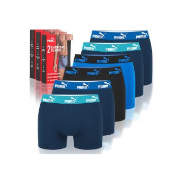 Set 6 Boxeri Barbati -  Bumbac - Albastru Bleumarin