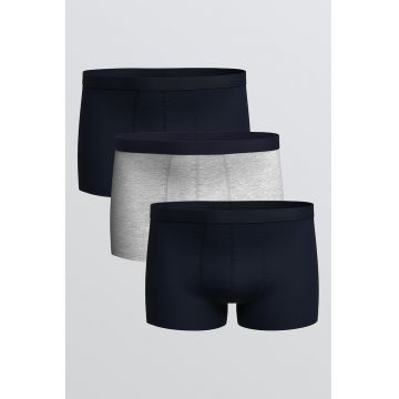 Set de boxeri - 3 perechi - Gri deschis melange/Bleumarin