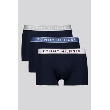 Set de boxeri cu banda logo in talie - 3 perechi - Albastru antichizat