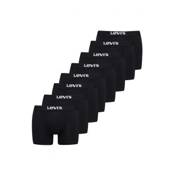 Set de boxeri cu banda logo in talie - 8 perechi - Negru