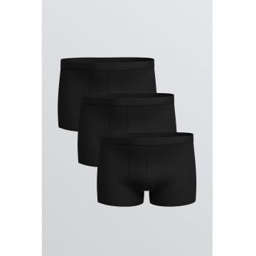 Set de boxeri cu model uni - 3 perechi - Negru