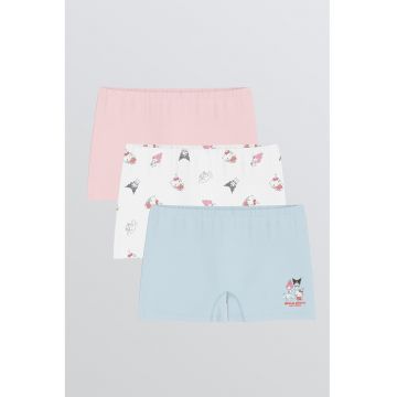 Set de boxeri din amestec bumbac - 3 perechi - Alb/Roz/Albastru