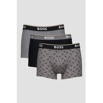 Set de boxeri din amestec de bumbac - 3 perechi - Negru/Gri