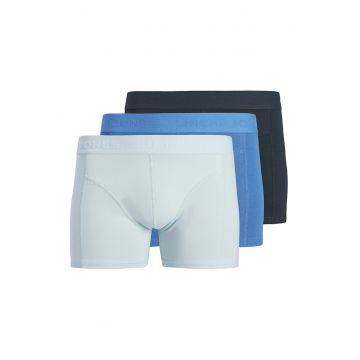 Set de boxeri din amestec de bumbac organic - 3 perechi - Albastru royal/Albastru deschis/Bleumarin