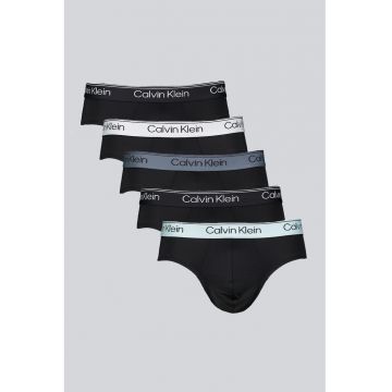 Set de chiloti cu logo in talie - 5 perechi - Negru antracit