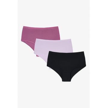 Set de chiloti hipster din amestec de bumbac - 3 perechi - Multicolor