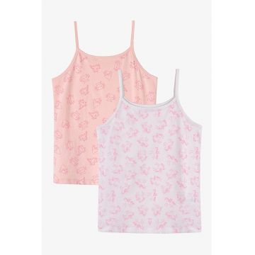 Set de maiouri cu model grafic - 2 piese - Roz pastel/Lila