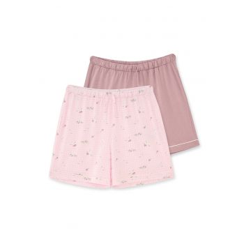 Set de pantaloni scurti de pijama - 2 piese - Verde/Roz