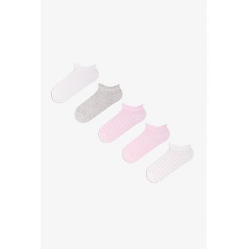 Set de sosere foarte scurte cu terminatie cu volane - Roz deschis - Gri melange -