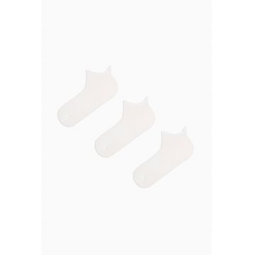 Set de sosete foarte scurte cu model uni - 3 perechi - Alb fildes -
