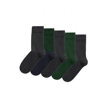 Set de sosete lungi - 5 perechi - Verde/Negru