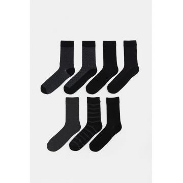 Set de sosete lungi - 7 perechi - Negru/Gri antracit/Gri inchis