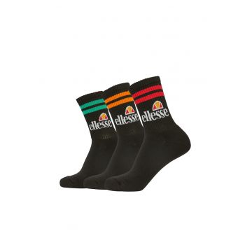 Set de sosete lungi unisex - 3 perechi - Negru/Multicolor