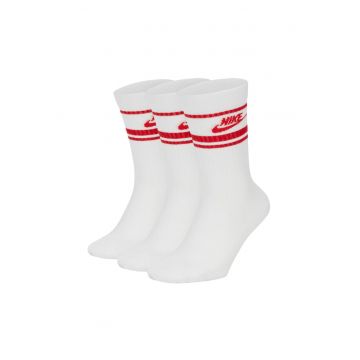 Set de sosete lungi unisex Everyday Essential - 3 perechi - Rosu/Alb