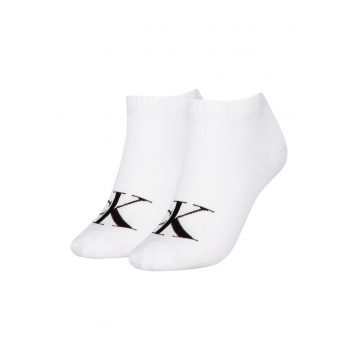 Set de sosete pana la glezna cu logo - 2 perechi - Negru stins/Alb optic