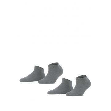 Set de sosete pana la glezna din amestec de bumbac - 2 perechi - Gri